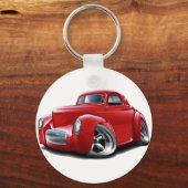 1941 Willys Red Car Schlüsselanhänger (Vorderseite)