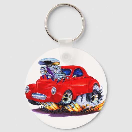 1941 Willys Red Car Schlüsselanhänger (Vorderseite)