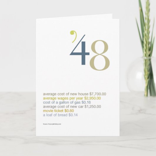 1942 Geburtstagsspass - Fakten Karte (Vorderseite)