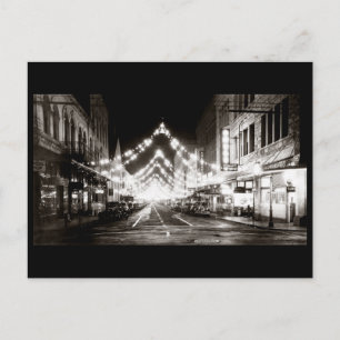 1942 Honolulus Fort Street bei Nacht Postkarte