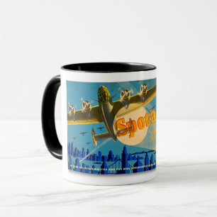 1942 SPOT A FLUGZEUG GAME BOX COVER ART TASSE