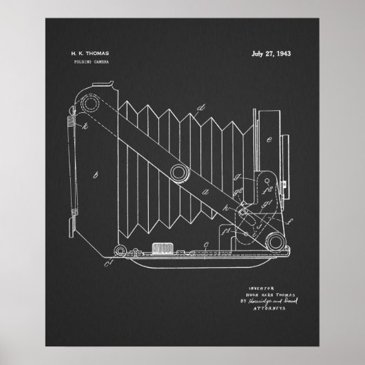 1943 Faltkamera Patent Art Zeichnend Druck Poster (Vorne)