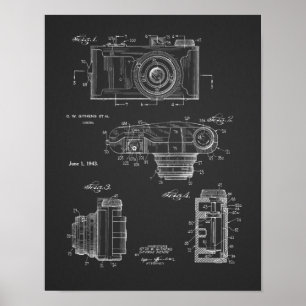 1943 Vintage-Kamera-Patentkunst-Druck Poster