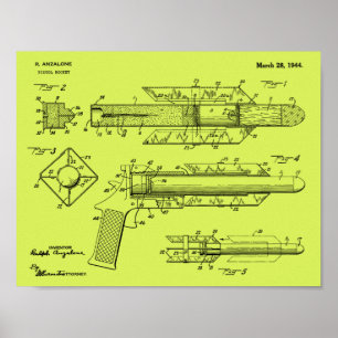1944 Pistol Rocket Patent Art Zeichnend Print Poster