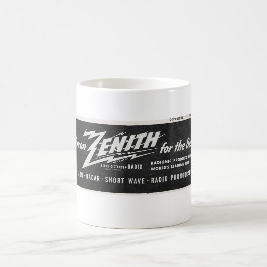 1944 ZENITH LOGO UND ANZEIGE KAFFEETASSE (Mittel)