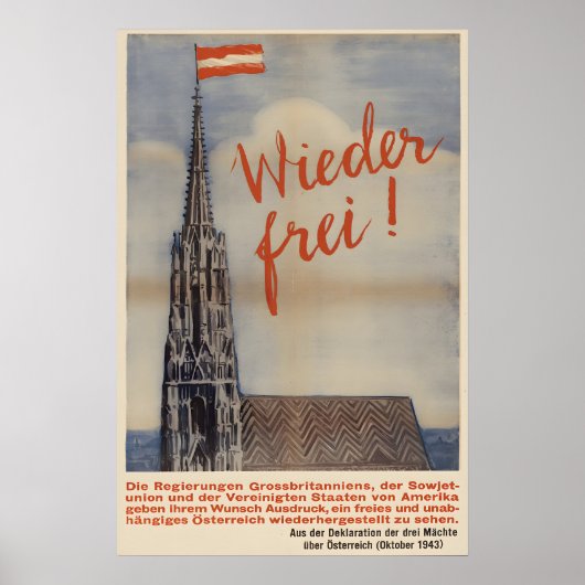 1945 Austrian Poster Free again! Independence (Vorne)
