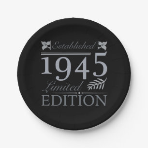 1945 Limited Edition 80. Geburtstag Pappteller