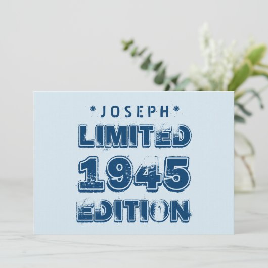 1945 oder Any Year Birthday Limited Edition 70th V Einladung (Stehend Vorderseite)