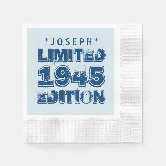 1945 oder Any Year Birthday Limited Edition 70th V Serviette (Vorderseite)