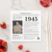 1945 Zeitung zum Geburtstag Trivia Serviette (Beispiel)