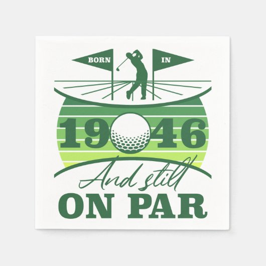 1946 80. Geburtstag Golf Liebhaber Serviette (Vorderseite)