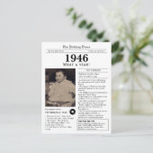 1946 Birthday Newspaper Postcard Postkarte (Stehend Vorderseite)