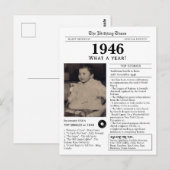 1946 Birthday Newspaper Postcard Postkarte (Vorne/Hinten)