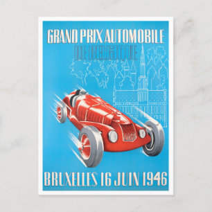 1946 Bruxelles Grand Prix Vintage Rennen Postkarte