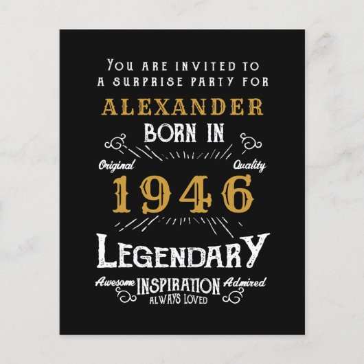 1946 Budget 80th Birthday Invitation Legend Flyer (Vorne)