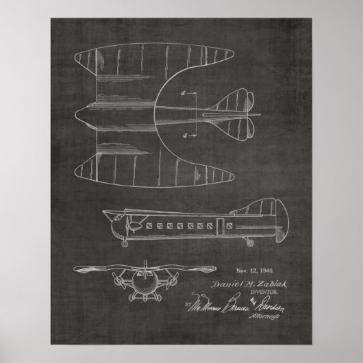 1946 Fluggastflugzeug-Patentkunst Zeichnend Druck Poster (Vorne)