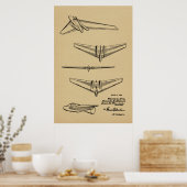 1946 Flying Wing Flugzeug Patent Art Zeichnend Pri Poster (Küche)