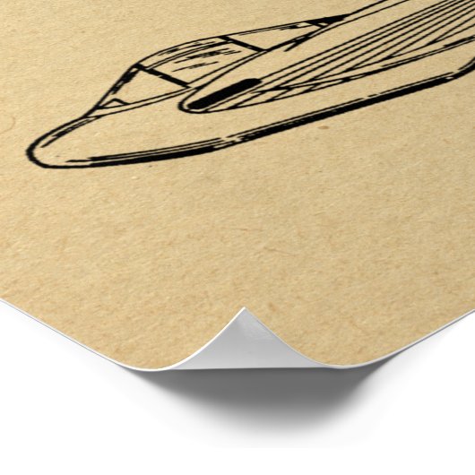 1946 Flying Wing Flugzeug Patent Art Zeichnend Pri Poster (Ecke)