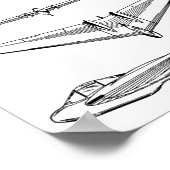 1946 Flying Wing Flugzeug Patent Art Zeichnend Pri Poster (Ecke)