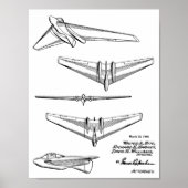 1946 Flying Wing Flugzeug Patent Art Zeichnend Pri Poster (Vorne)