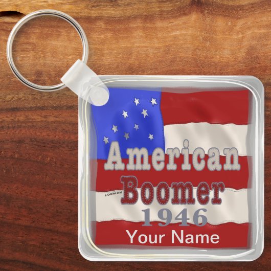 1946 Geburtstag Baby-Boomer-Schlüsselanhänger Schlüsselanhänger (Vorderseite)