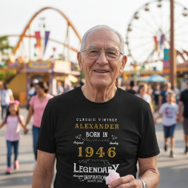 1946 Geburtstag Personalisierter Legendär Black T-Shirt
