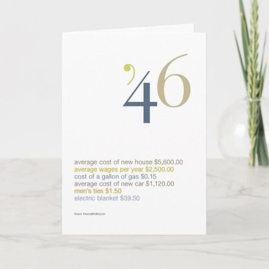 1946 Geburtstagsspass - Fakten Karte (Vorderseite)