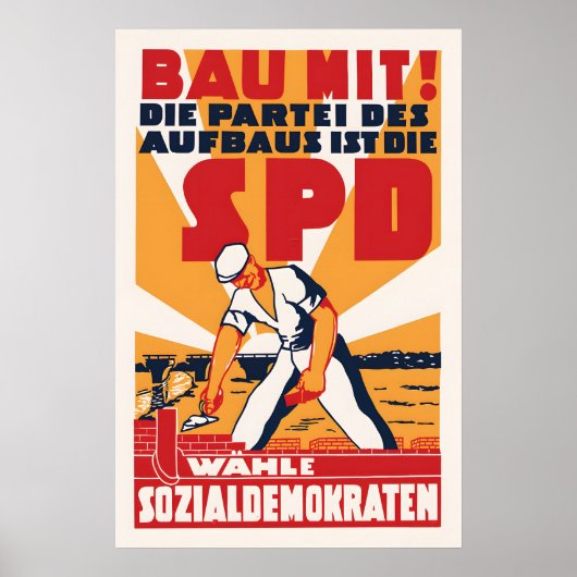 1946 German Election Poster SPD Labour Party Wall (Vorne)