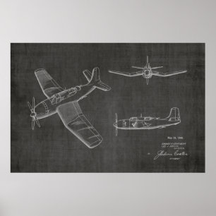 1946 Militärflugzeug Patent Kunst Zeichnung Druck Poster