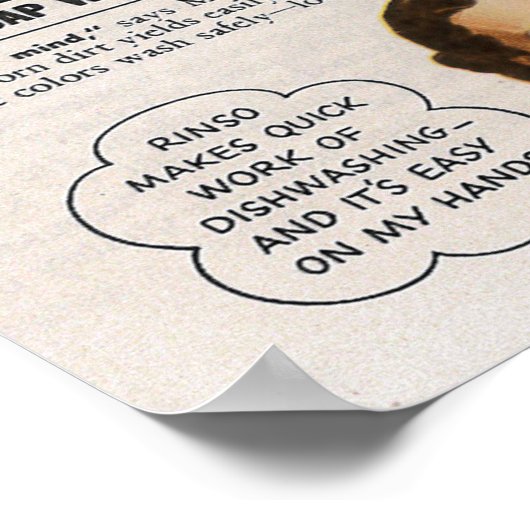 1946 Rinso Detergent Ad. Poster (Ecke)