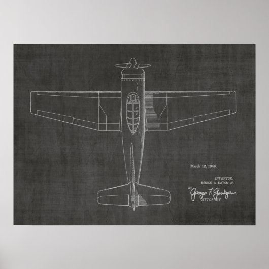 1946 Vintage Flugzeugpatentkunst Zeichnend Druck Poster (Vorne)