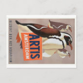 1947 Artis Zoo Amsterdam Penguins Poster Postkarte (Vorderseite)