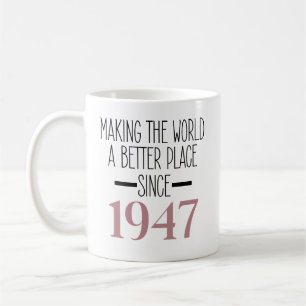 1947 Geburtstag 80 80. Jahr alte Frauen Urgroßmutt Kaffeetasse