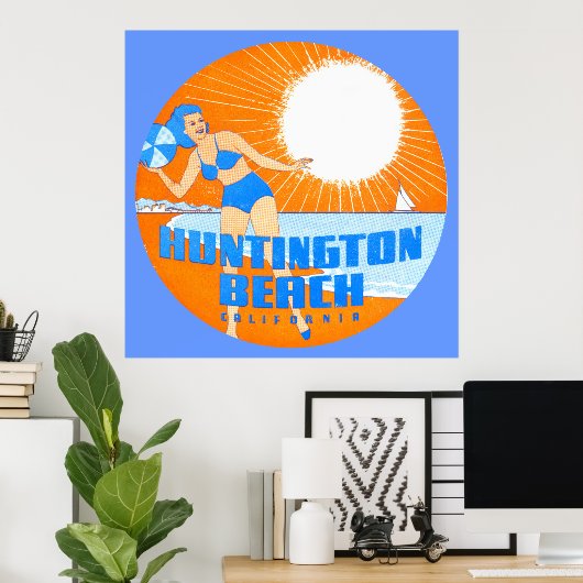 1947 Huntington Beach California Poster (Heimbüro)
