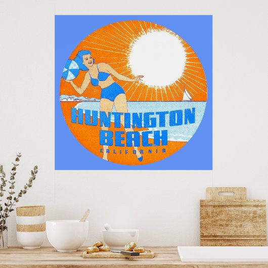 1947 Huntington Beach California Poster (Küche)