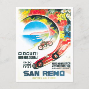 1947 San Remo Italien Grand Prix vintage Postkarte