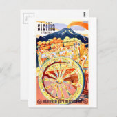 1947 Sizilien Italien Reiseplaner Ewiger Frühling Postkarte (Vorne/Hinten)