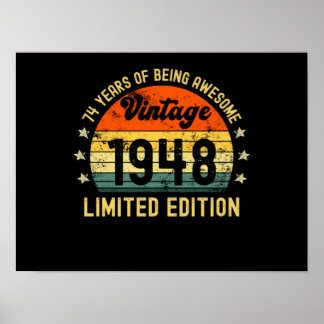 1948 74 Jahre alt Poster
