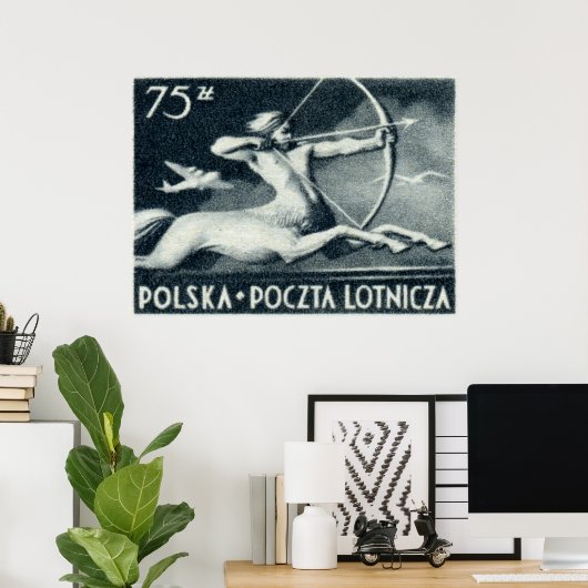 1948 75 zt polnische Luftpost-Briefmarke Poster (Heimbüro)