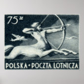 1948 75 zt polnische Luftpost-Briefmarke Poster (Vorne)