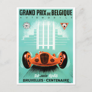 1948 Bruxelles Grand Prix Vintage Rennen Postkarte