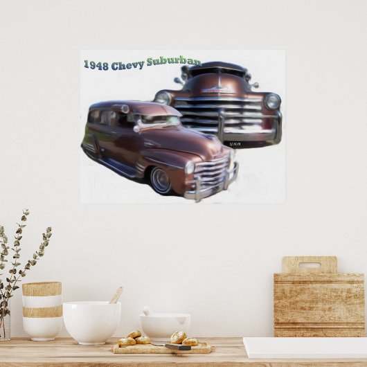 1948 Chevy Suburban Art Print III Poster (Küche)