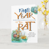 1948 Chinesischer Zodiac Rat Funny Birthday Karte (Gelbe Blume)