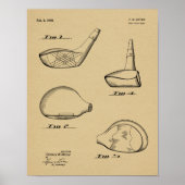 1948 Driver Golf Club Patent Art Zeichnend Print Poster (Vorne)