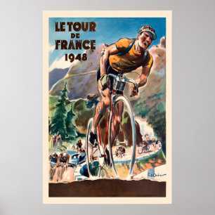 1948 Französisches Radrennen - Radsportplakat Fahr Poster
