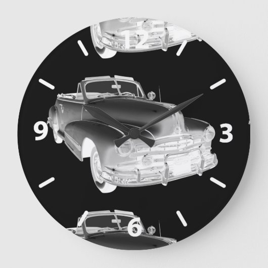 1948 Pontiac Silver Streak Car Art Große Wanduhr (Vorderseite)