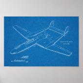 1948 Pusher Flugzeug Patent Art Zeichnend Print Poster (Vorne)