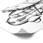 1949 Flying Car Airplane Patent Art Zeichnend Prin Poster (Ecke)