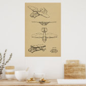 1949 Flying Car Airplane Patent Art Zeichnend Prin Poster (Küche)