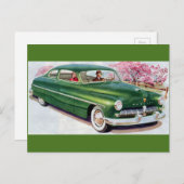 1949 grüner Quecksilbersedan Postkarte (Vorne/Hinten)